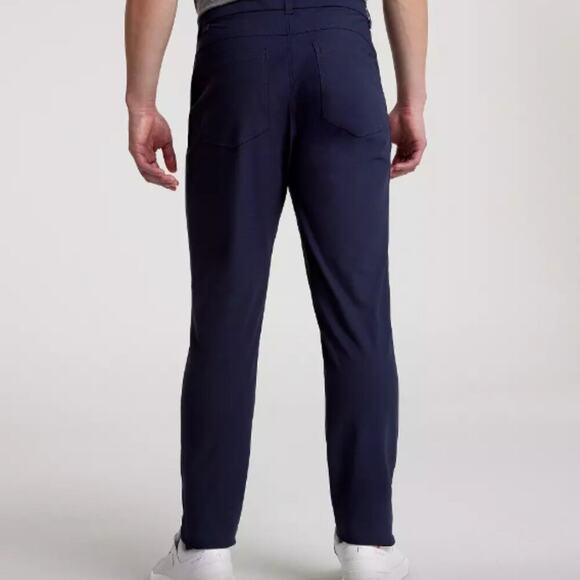 VRST Limitless Slim Fit 5 Pocket Navy Tech Trousers 32x30 NWT - Picture 3 of 10